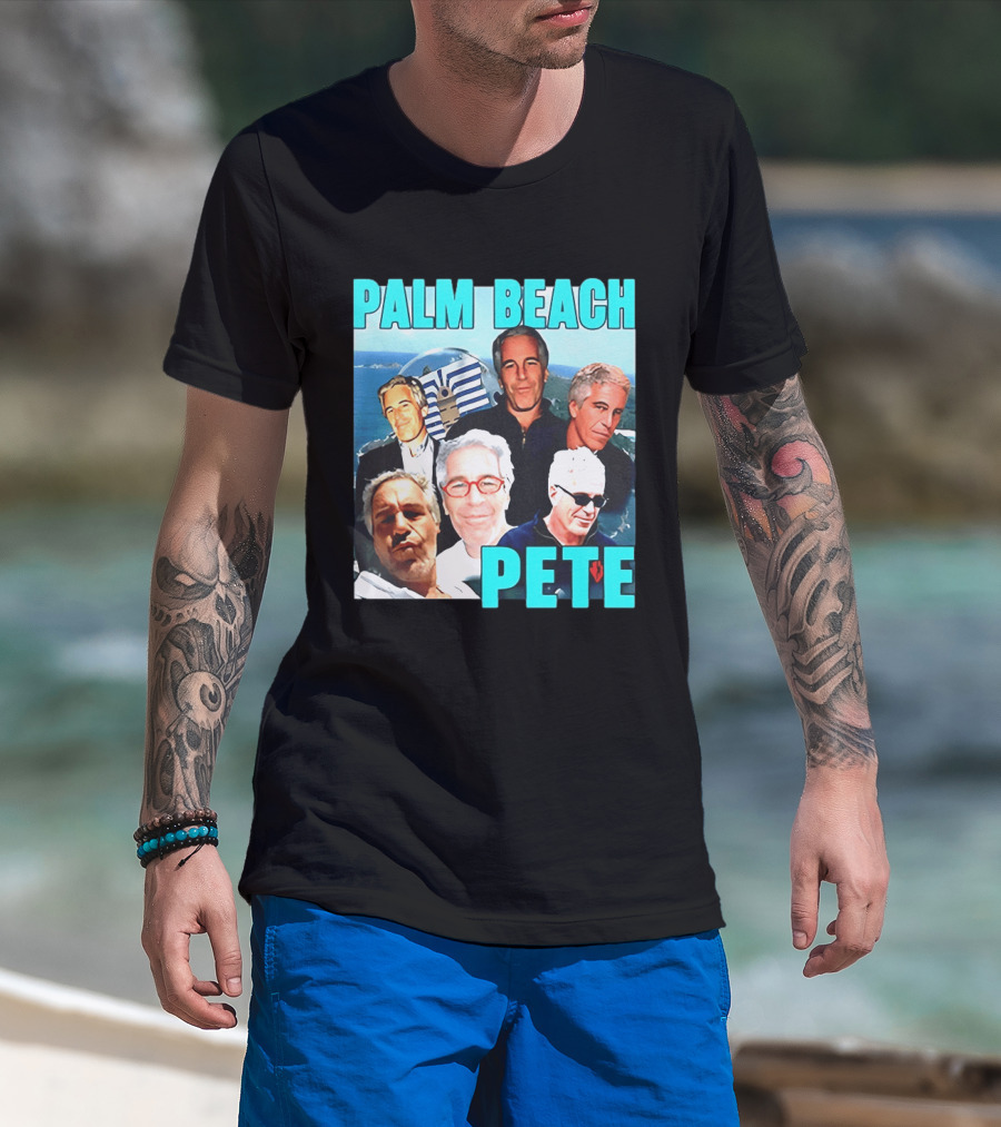 Palm Beach Pete Meme Jeffrey Epstein Faces Collage T-Shirt