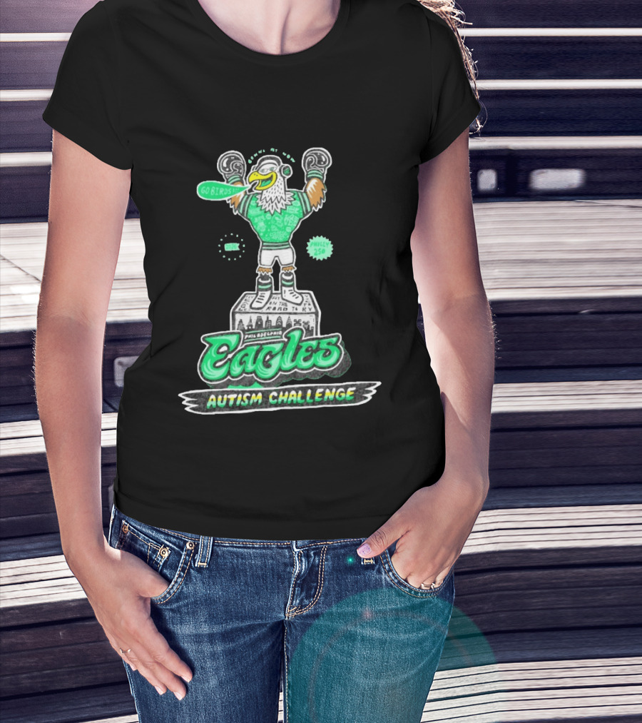 Philadelphia Eagles Autism Challenge Go Birds Boxing Philly 250 T-Shirt
