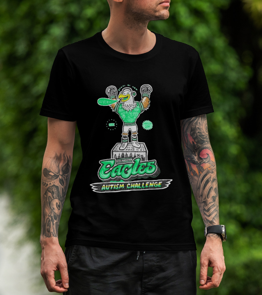Philadelphia Eagles Autism Challenge Go Birds Boxing Philly 250 T-Shirt