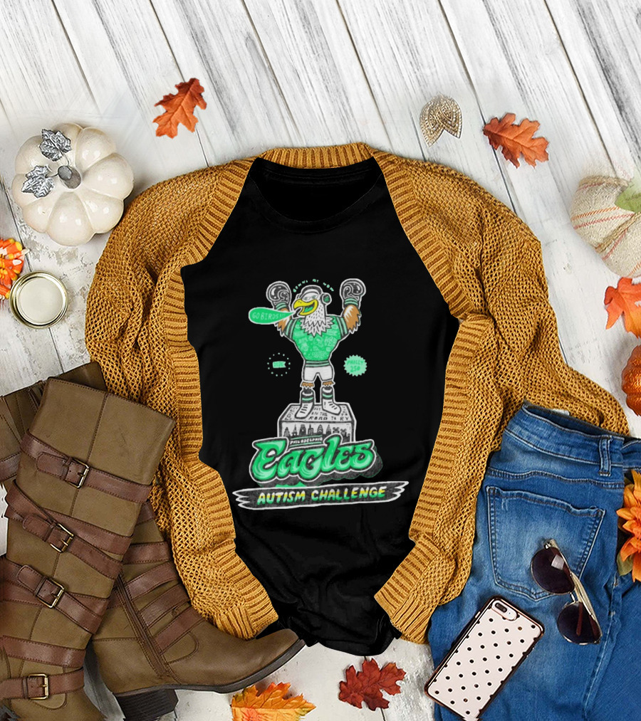 Philadelphia Eagles Autism Challenge Go Birds Boxing Philly 250 T-Shirt