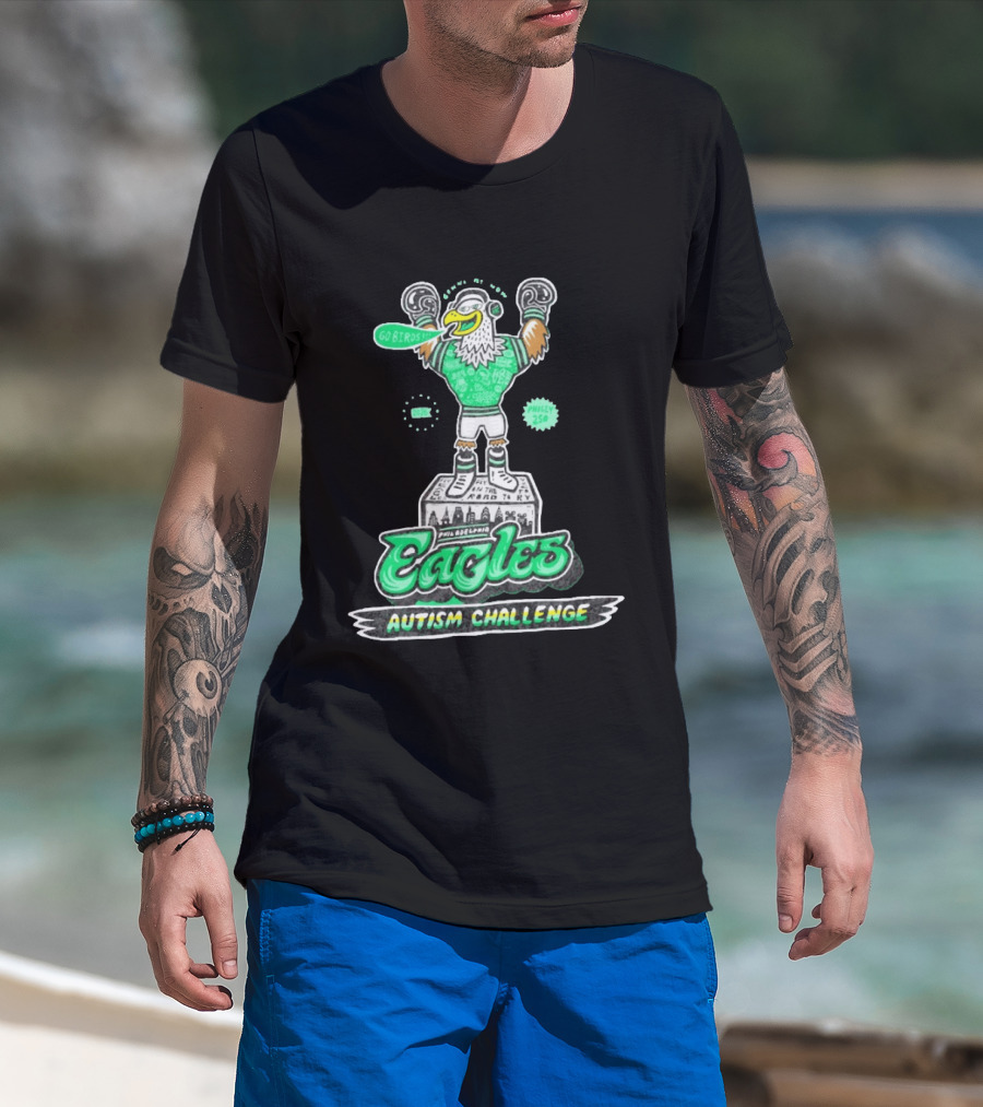Philadelphia Eagles Autism Challenge Go Birds Boxing Philly 250 T-Shirt