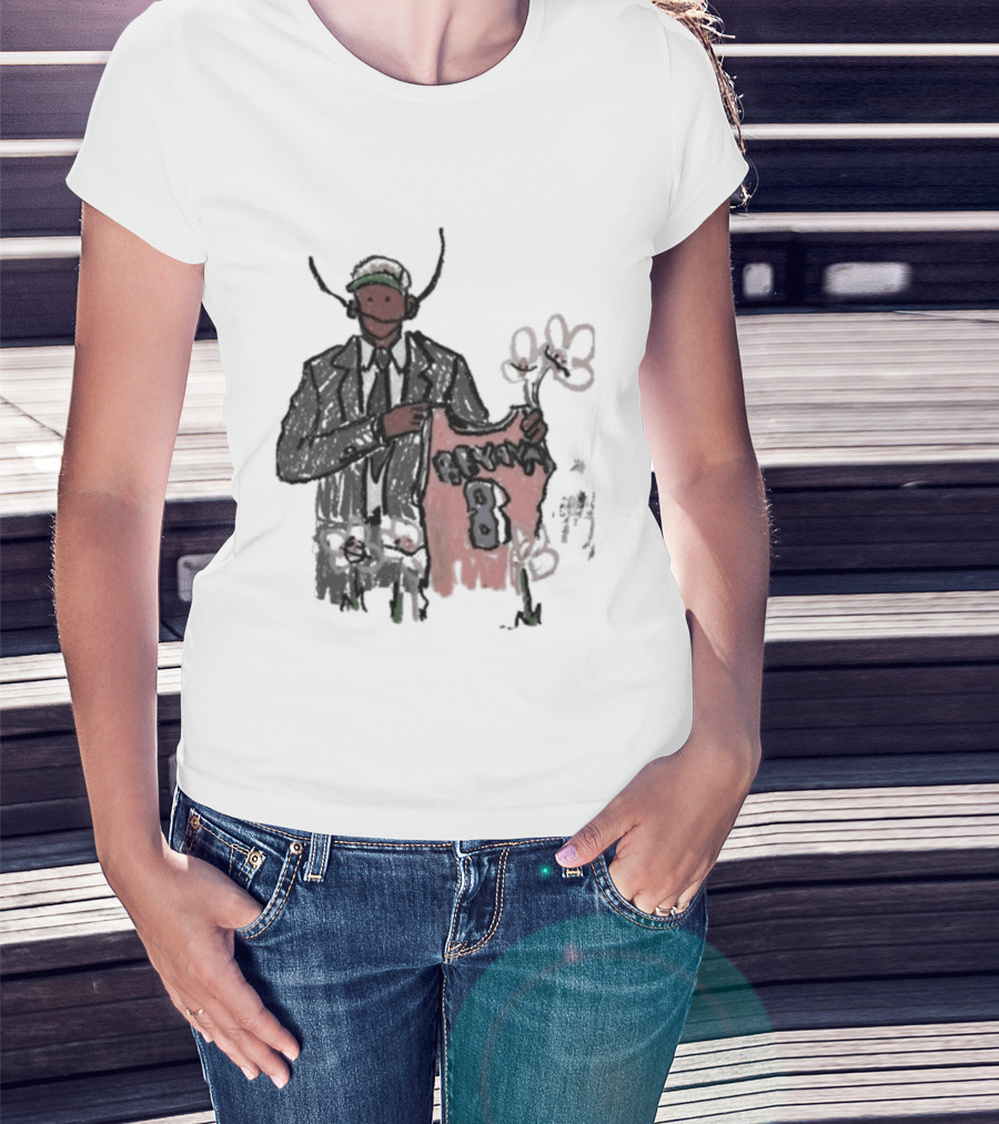 Legend Kobe Bryant Doodles Basketball Icon Art Bulls Flower NBA Black Mamba T-Shirt