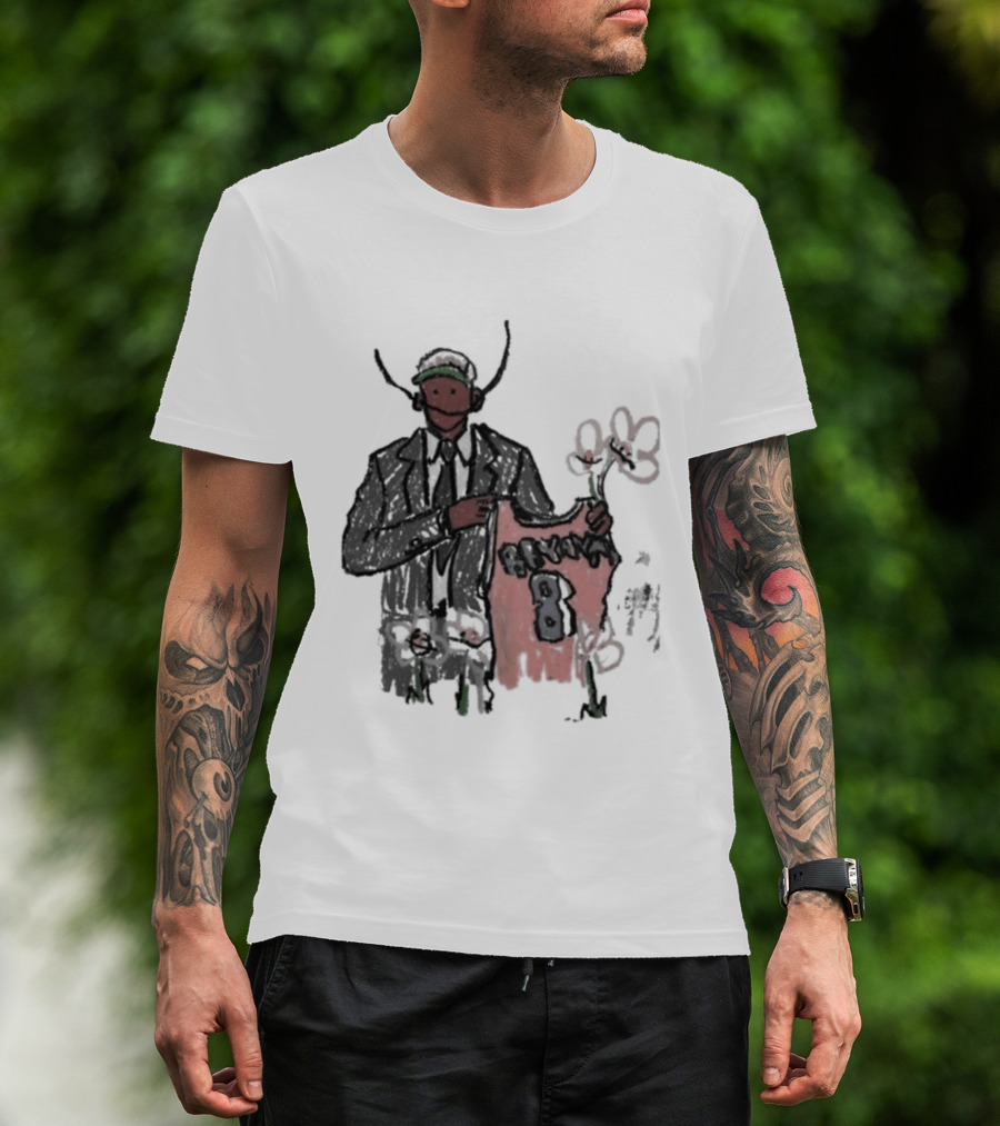 Legend Kobe Bryant Doodles Basketball Icon Art Bulls Flower NBA Black Mamba T-Shirt