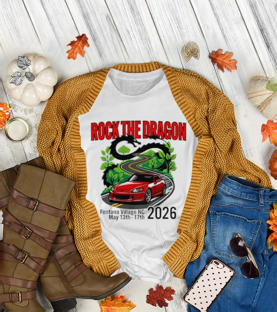 Rock The Dragon Fontana Village NC 2026 Red Car May 15th 17th T-Shirt