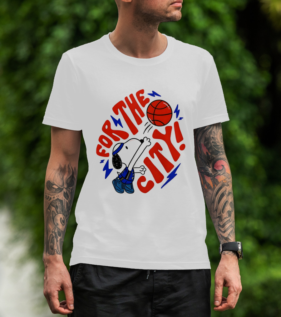 Snoopy For The City Oklahoma City Thunder NBA Basketball T-Shirt