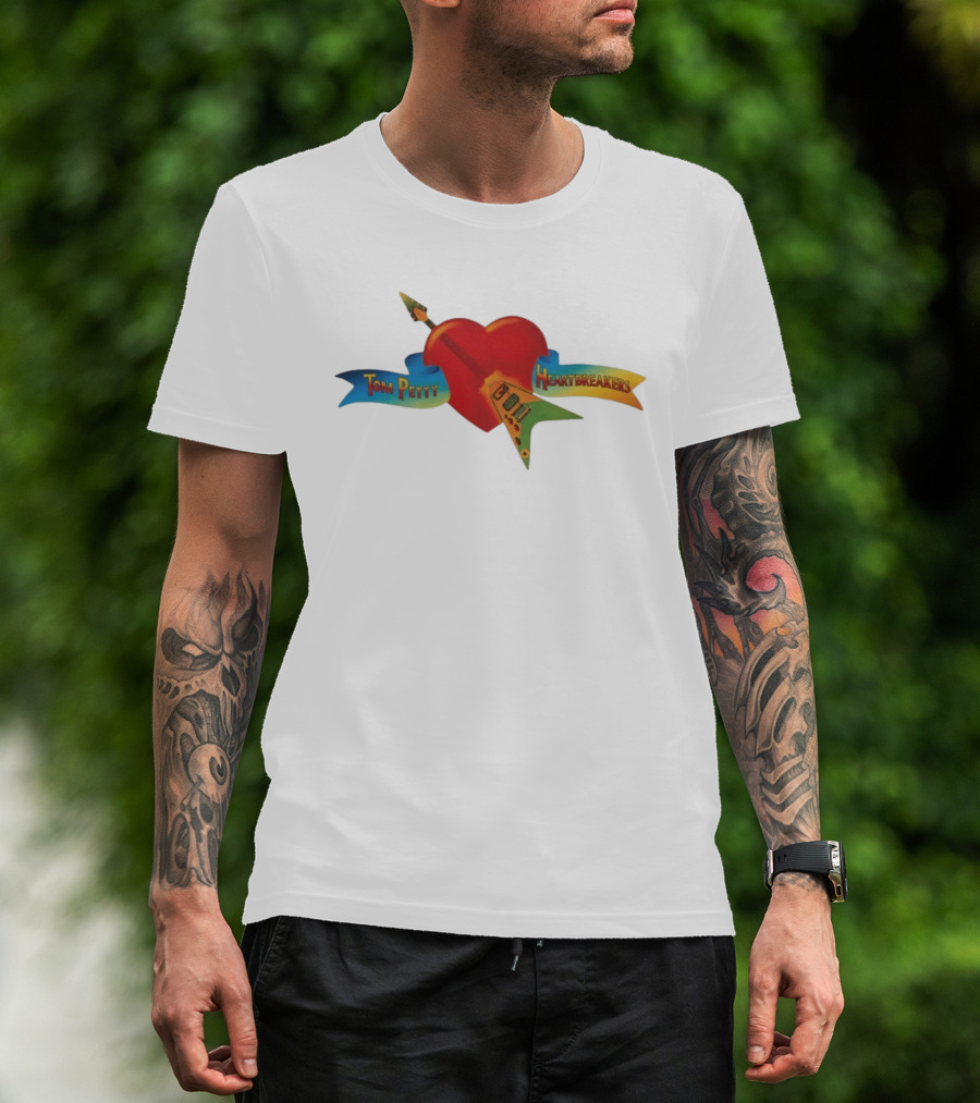 Tom Petty Heartbreakers Heart With Guitar T-Shirt