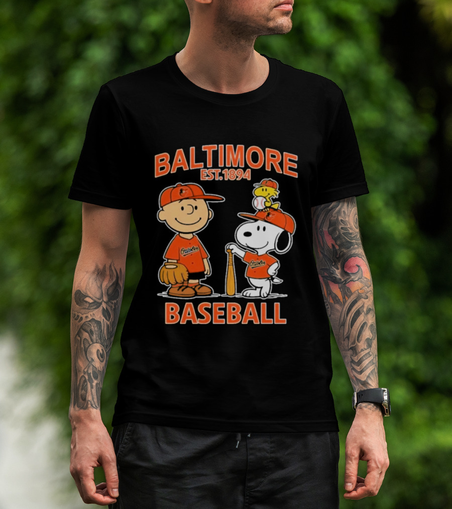 Baltimore Est. 1894 Baseball Snoopy Woodstock Charlie Brown T-Shirt