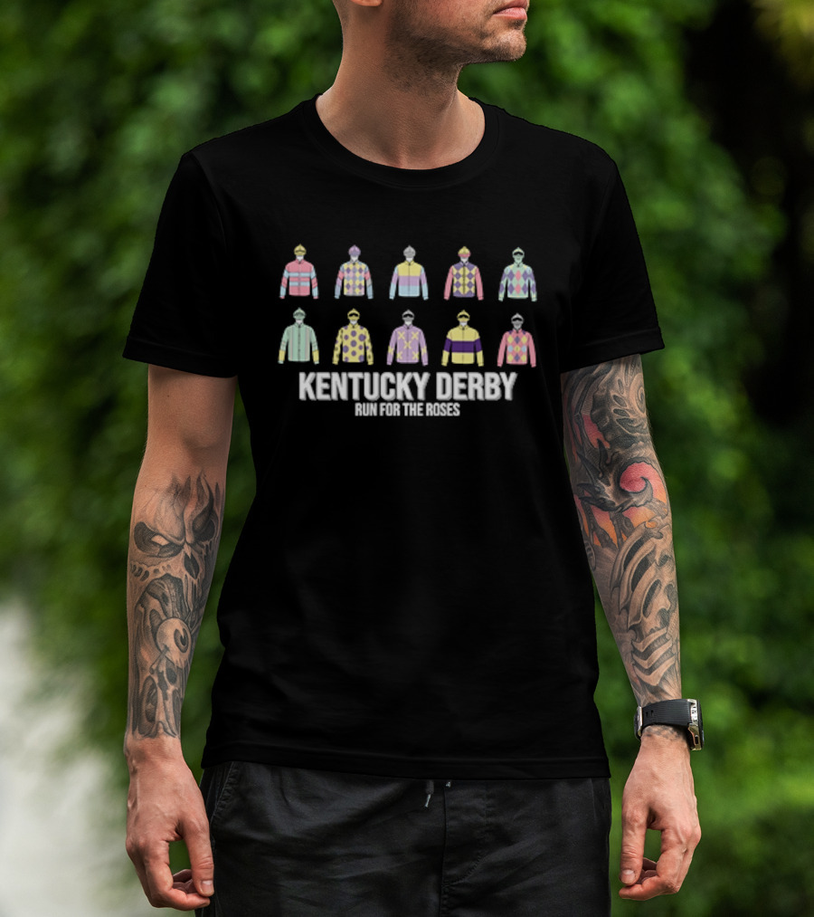 Kentucky Derby Run For The Roses Colorful Jockey Silks T-Shirt