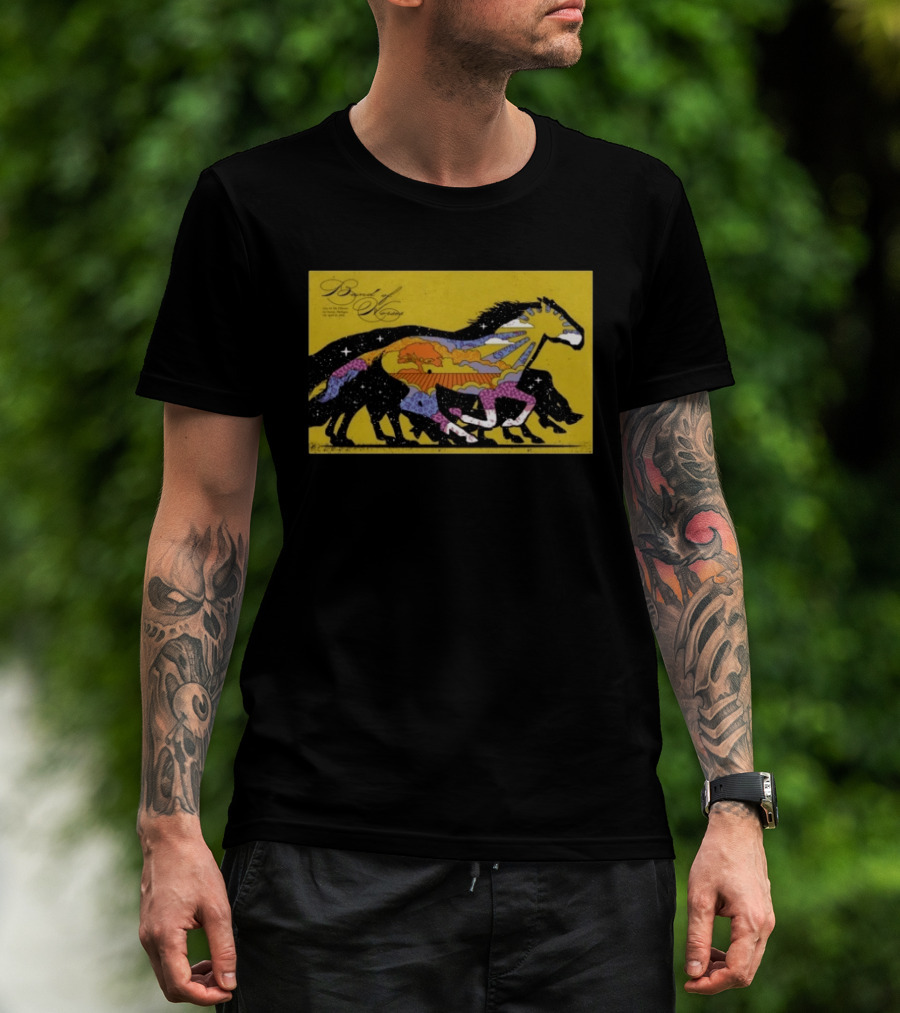 Band Of Horses April 22 2026 Detroit MI Black Horse Psychedelic Landscape T-Shirt