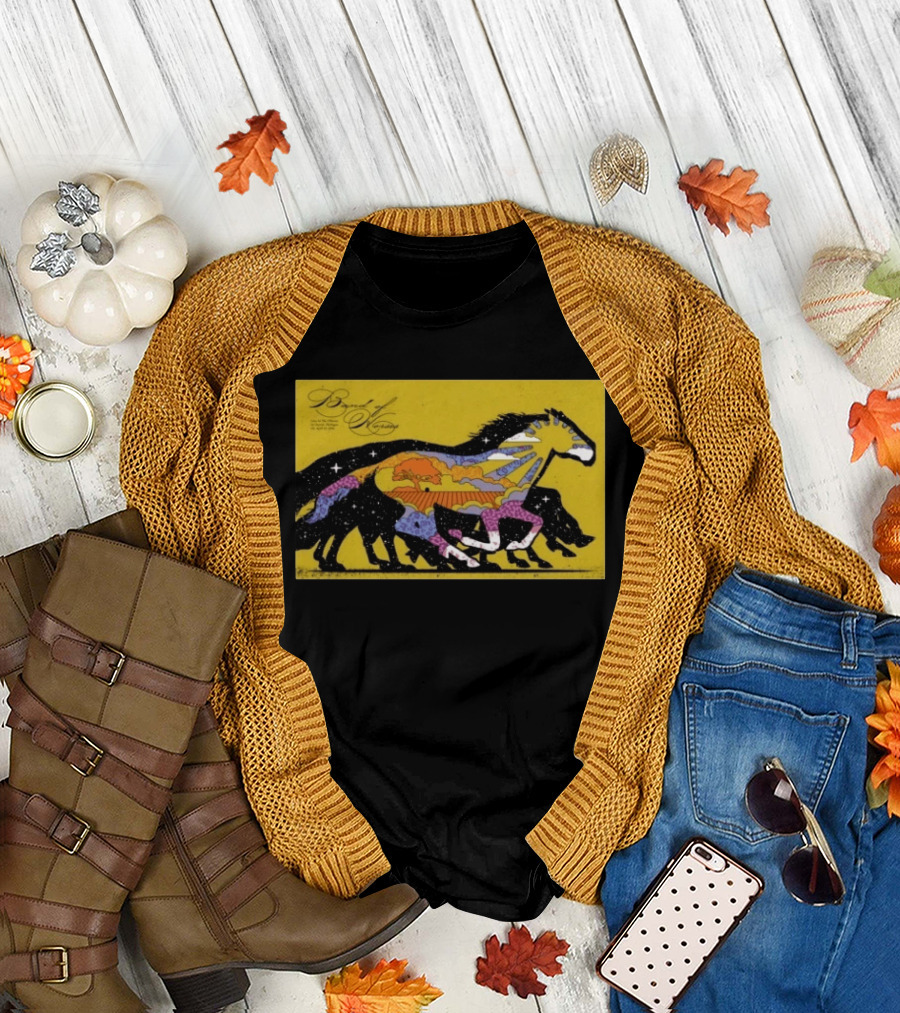 Band Of Horses April 22 2026 Detroit MI Black Horse Psychedelic Landscape T-Shirt