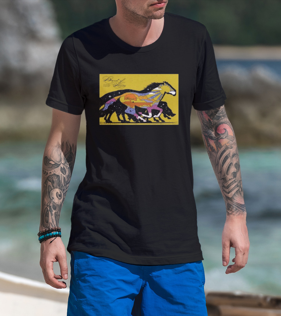 Band Of Horses April 22 2026 Detroit MI Black Horse Psychedelic Landscape T-Shirt