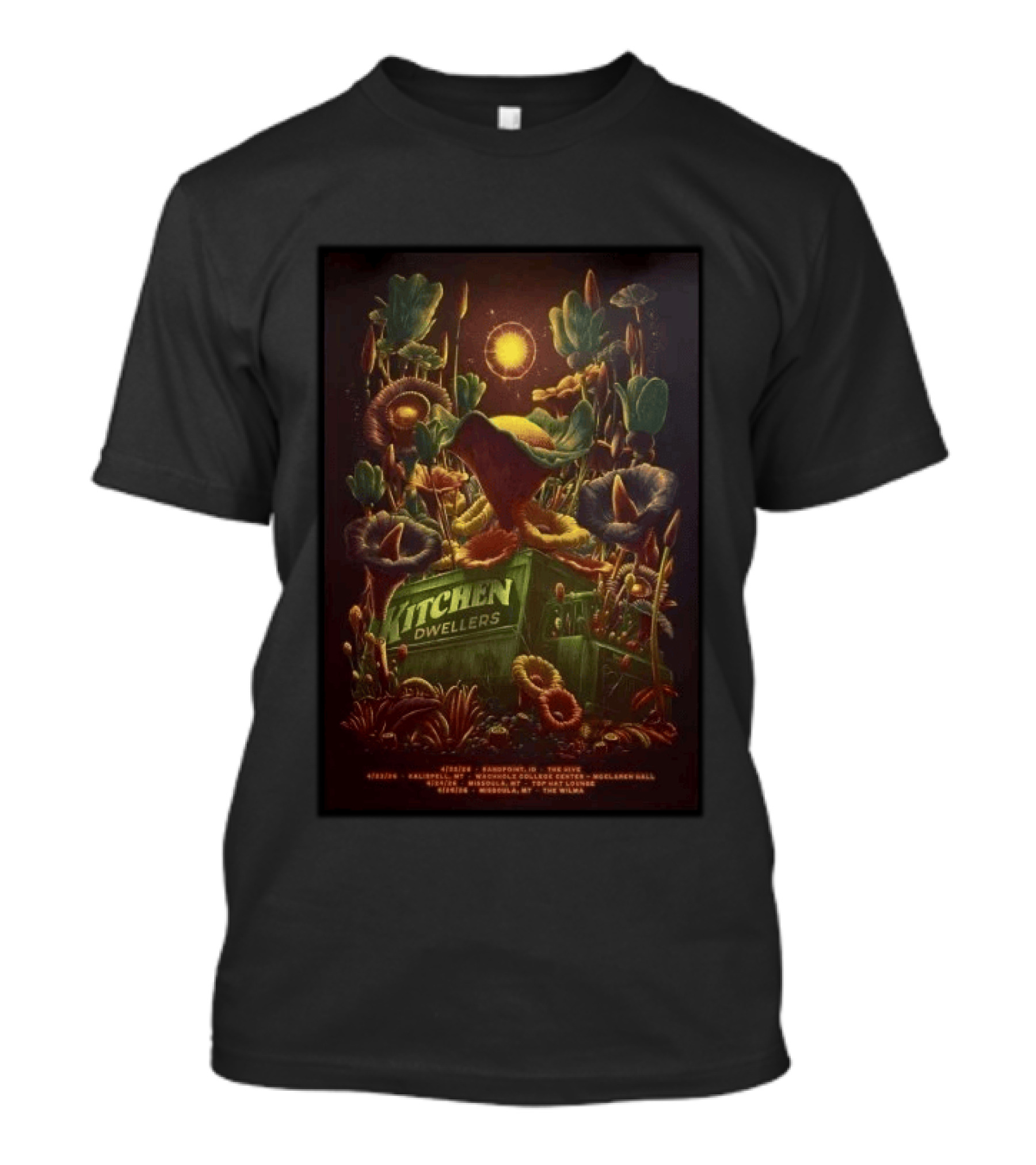 Kitchen Dwellers Spring Tour 2026 Fargo Sandpoint Bozeman Missoula Bend Sun Return T-Shirt