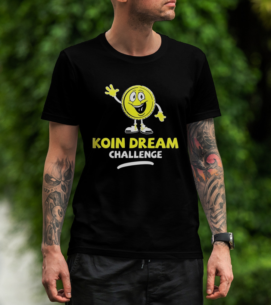Koin Dream Challenge Smiling Coin Character With Sneakers T-Shirt