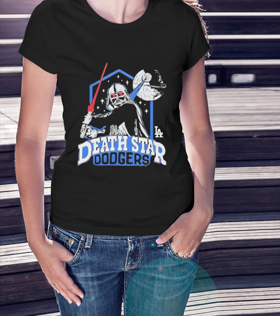 Death Star Dodgers LA Dark Side Star Wars Vader Mashup T-Shirt