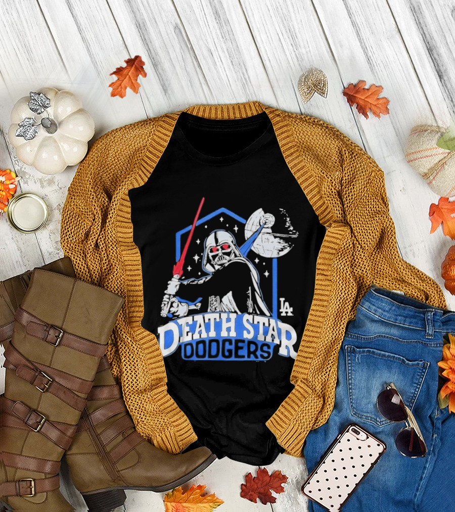 Death Star Dodgers LA Dark Side Star Wars Vader Mashup T-Shirt