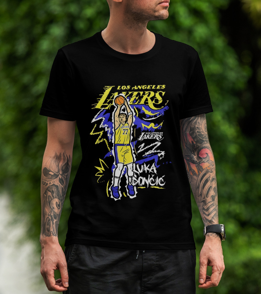 Los Angeles Lakers Luka Doncic 2026 NBA Basketball Icon Chalk T-Shirt