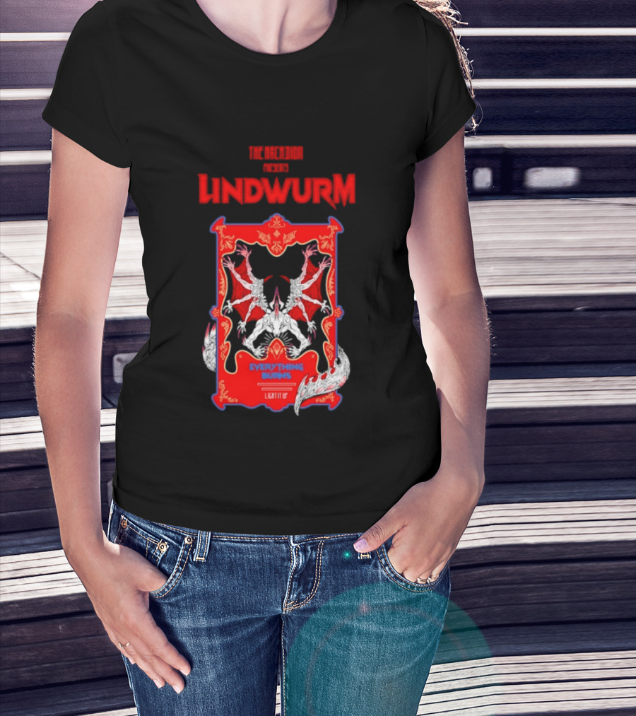 Lindwurm Everything Burns Light It Up Red Dragon Fantasy The Arcadion T-Shirt