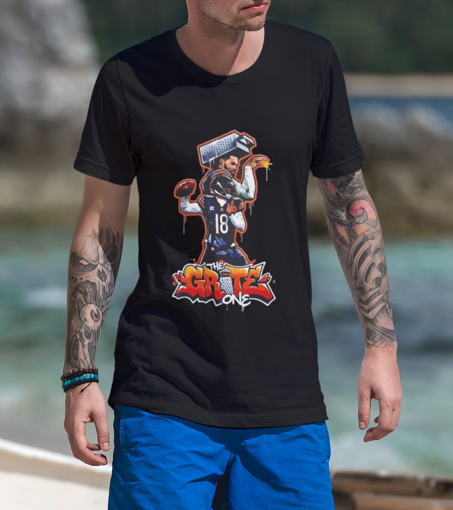 The Grate One Iceman Caleb Williams Chicago Bears Football T-Shirt