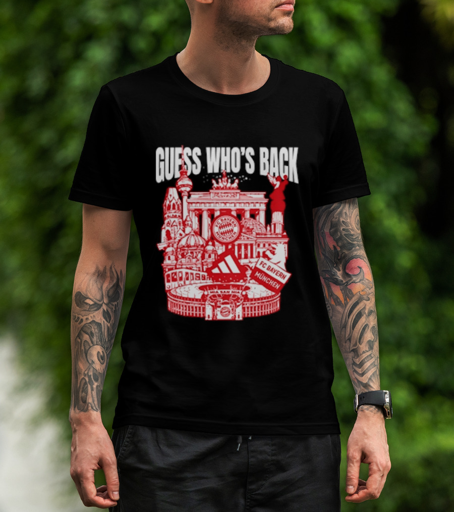 Guess Who's Back FC Bayern Munchen Iconic City Landmarks Red T-Shirt