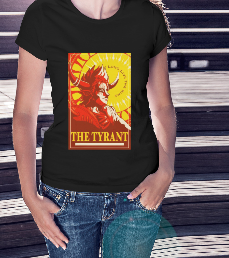 The Tyrant Long Live The King Anime Warrior With Horns Royal Sunburst T-Shirt