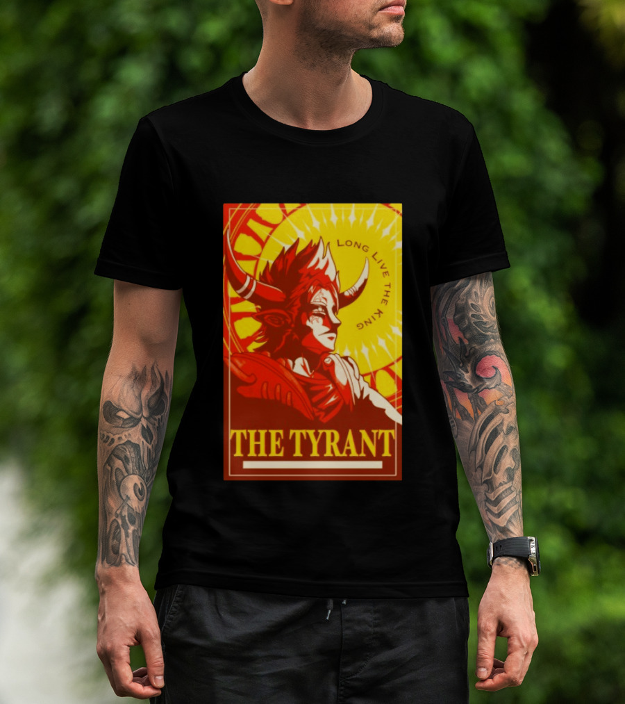 The Tyrant Long Live The King Anime Warrior With Horns Royal Sunburst T-Shirt
