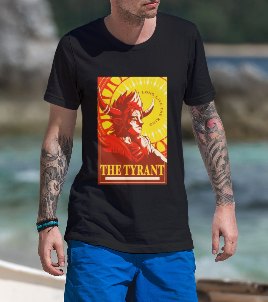 The Tyrant Long Live The King Anime Warrior With Horns Royal Sunburst T-Shirt