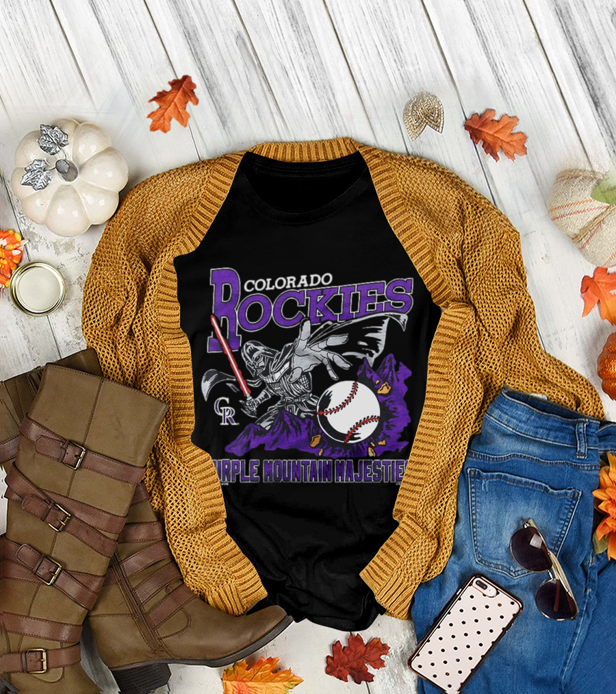Colorado Rockies Purple Mountain Majesties Star Wars Baseball T-Shirt
