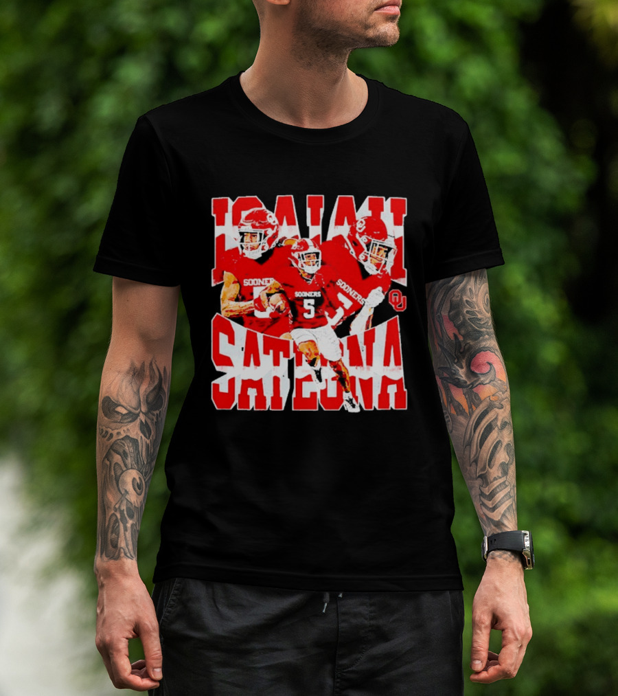 Isaiah Sategna Oklahoma Sooners 3 NCAA Football Collage T-Shirt