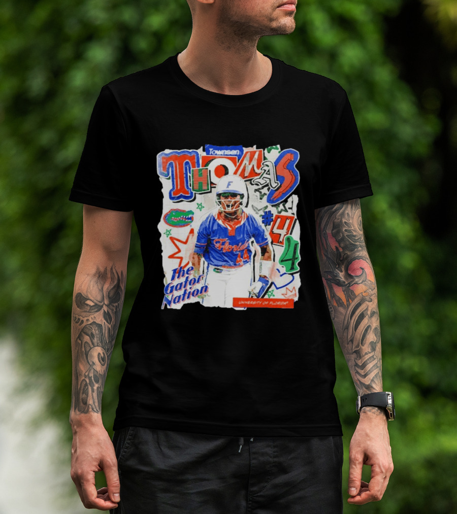 Florida Gators University Softball Player Thomas #44 The Gator Nation T-Shirt