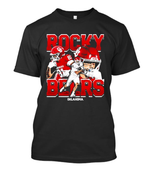 Rocky Beers Oklahoma Sooners Football Collage With NCAA Players And Helmets T-Shirt