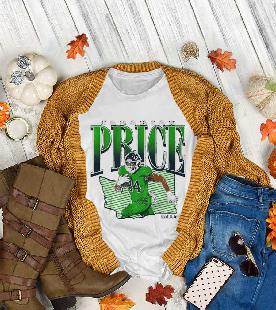 Jadarian Price 24 Green Football Graphic Remix T-Shirt