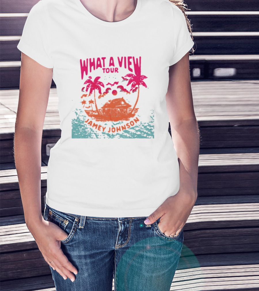 What A View Tour Jamey Johnson Tropical Palm Island T-Shirt