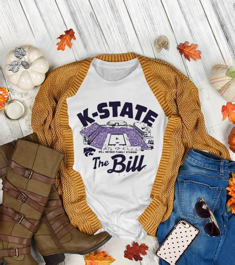 K State Wildcats Bill Snyder Family Stadium Rally The Bill Purple Stadium T-Shirt