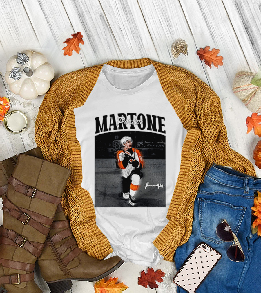 Porter Martone Fly Hockey Celebration with Signature T-Shirt