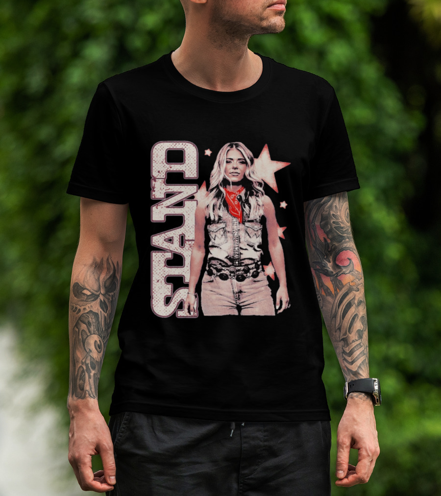 Anne Wilson Stand Stars Vintage Denim Vest And Red Bandana T-Shirt