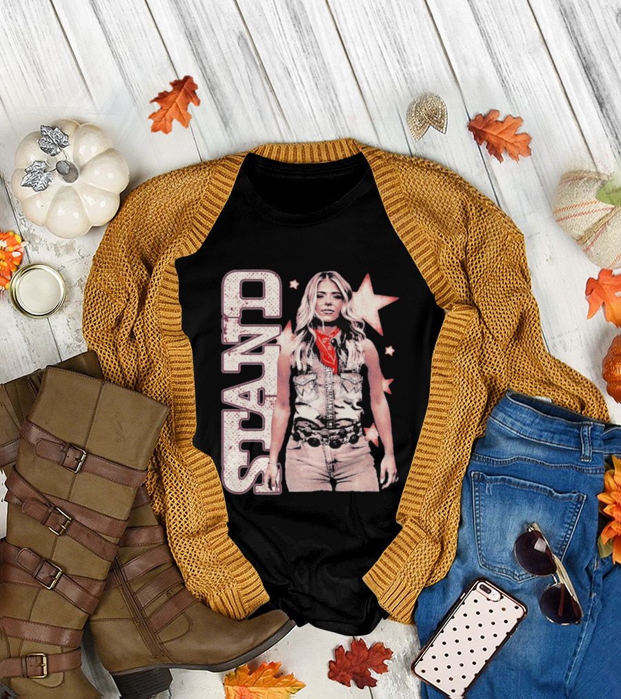 Anne Wilson Stand Stars Vintage Denim Vest and Red Bandana T-Shirt