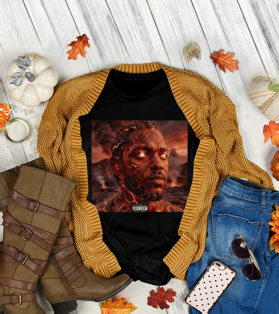 Kendrick Lamar Fireman Album 2026 Lava Eruption Cover T-Shirt