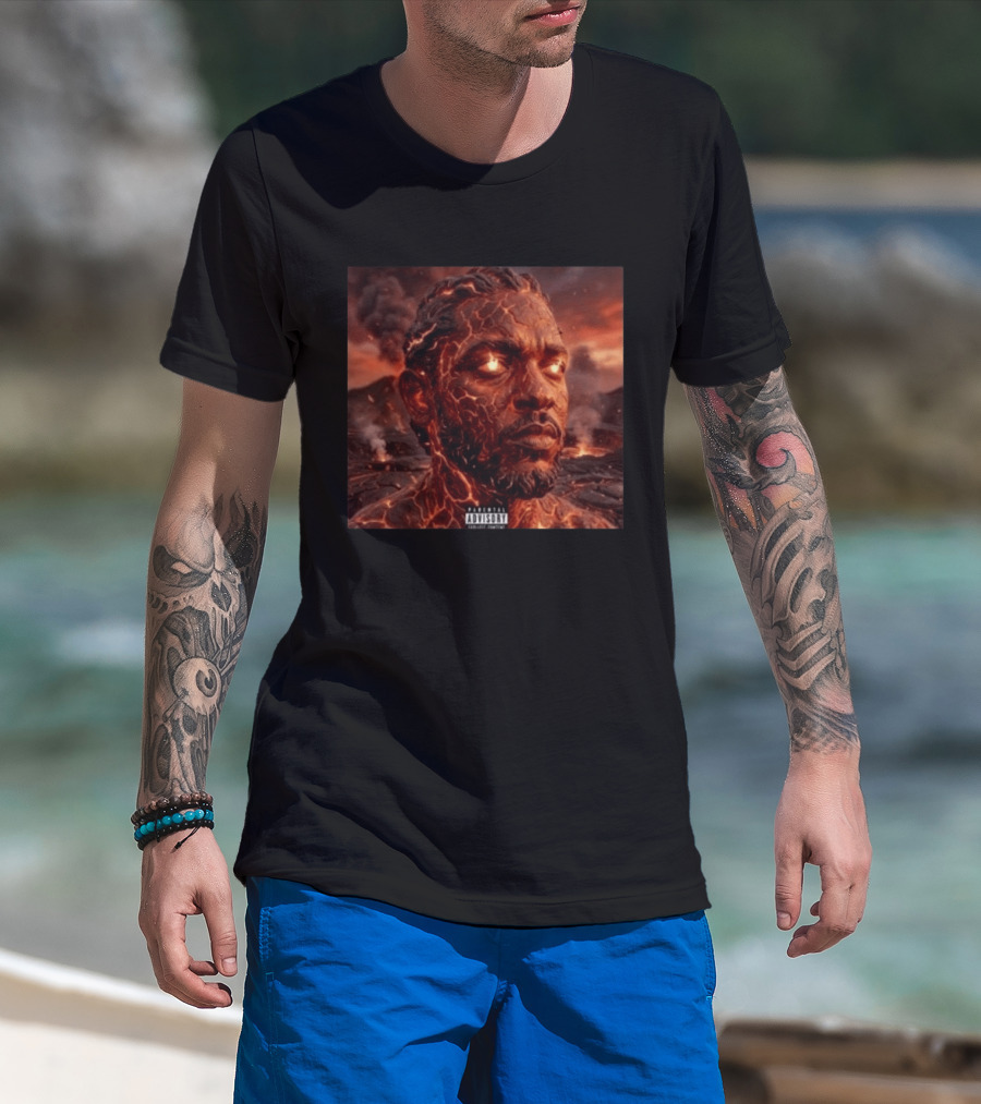 Kendrick Lamar Fireman Album 2026 Lava Eruption Cover T-Shirt