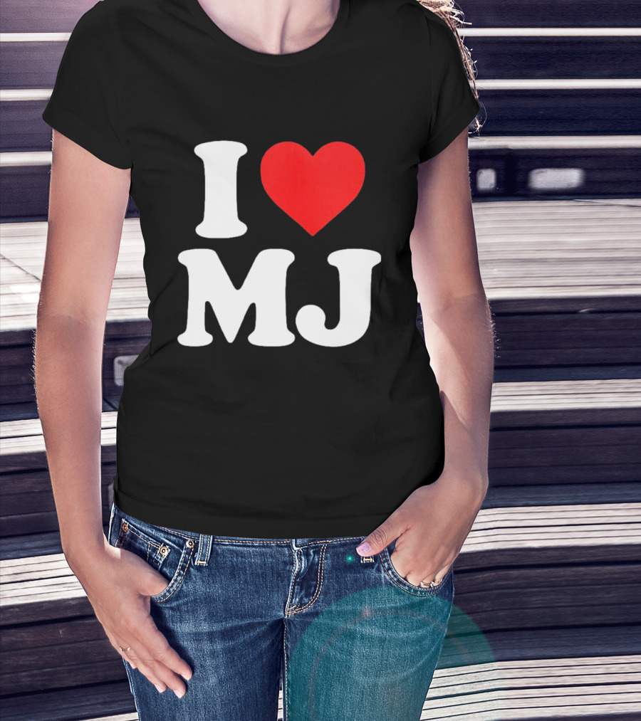I Love MJ Red Heart T-Shirt