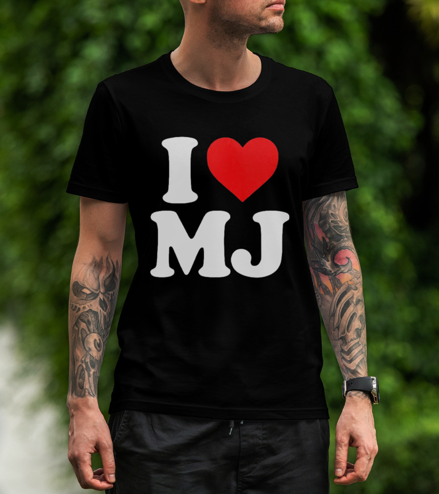 I Love MJ Red Heart T-Shirt