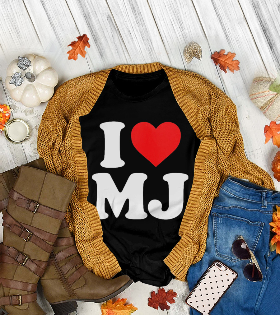 I Love MJ Red Heart T-Shirt