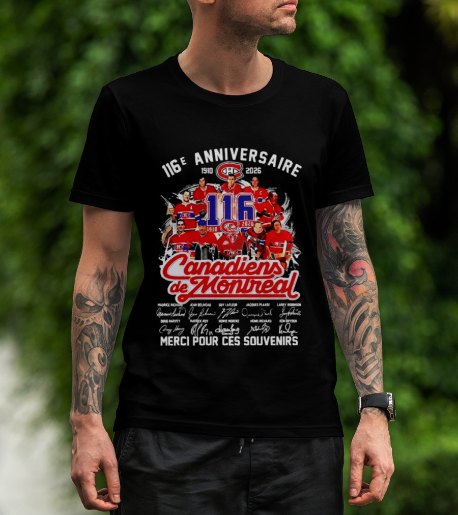 116e Anniversaire Canadiens De Montréal 1910 2026 Merci Pour Ces Souvenirs T-Shirt