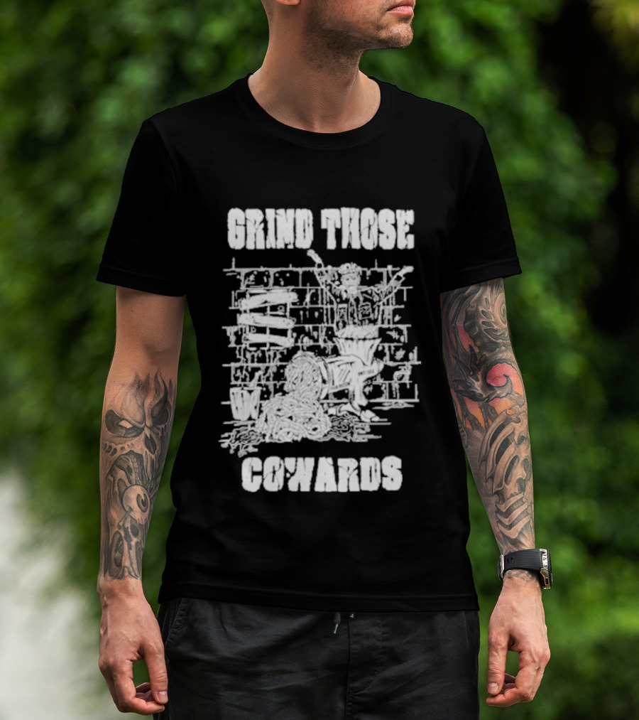 Piled Flesh Grind Those Cowards Chainsaw T-Shirt