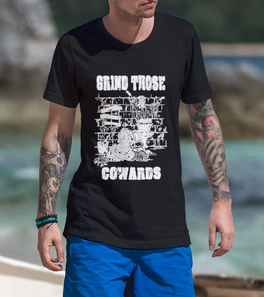 Piled Flesh Grind Those Cowards Chainsaw T-Shirt