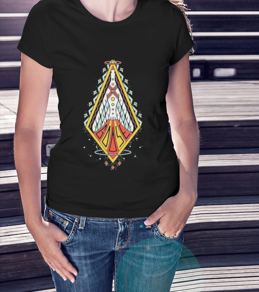 Goose Space Rocket Emblem Galactic Adventure T-Shirt
