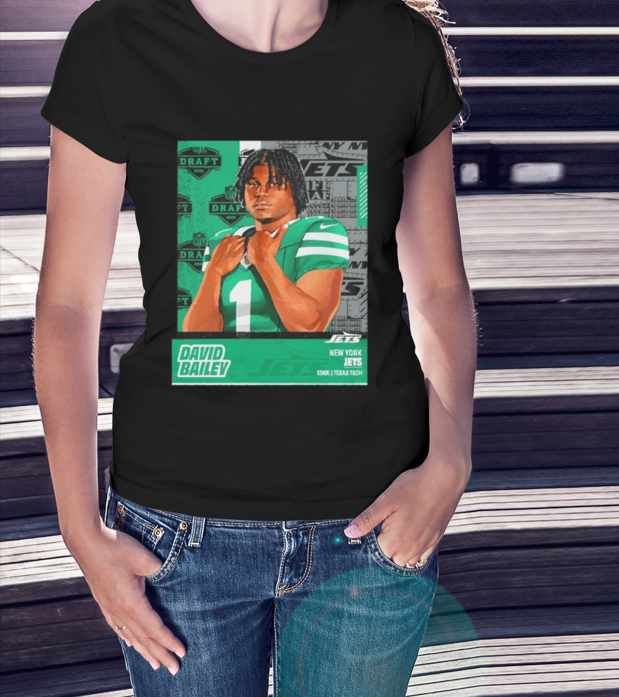 David Bailey New York Jets 2026 Draft Texas Tech Edge T-Shirt