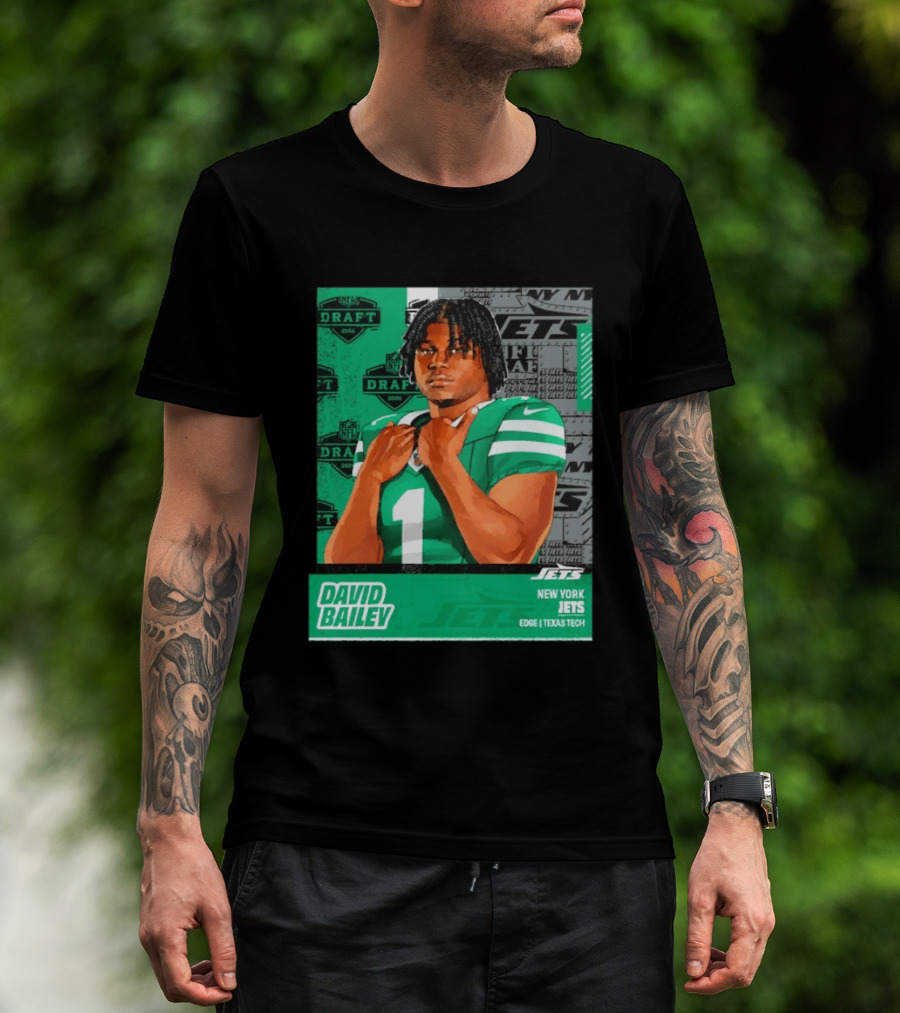 David Bailey New York Jets 2026 Draft Texas Tech Edge T-Shirt