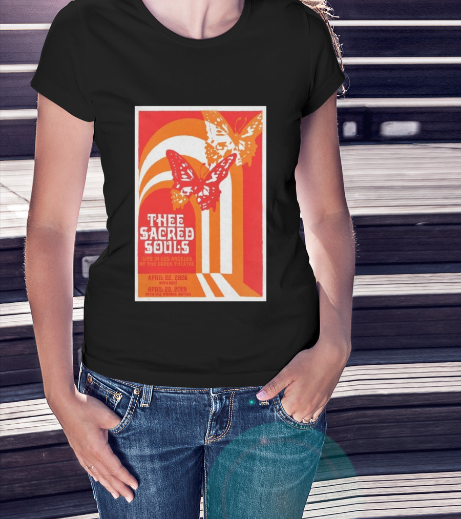 Thee Sacred Souls Live In Los Angeles At The Greek Theatre April 22 23 2026 With Rioghan Womack Sisters T-Shirt
