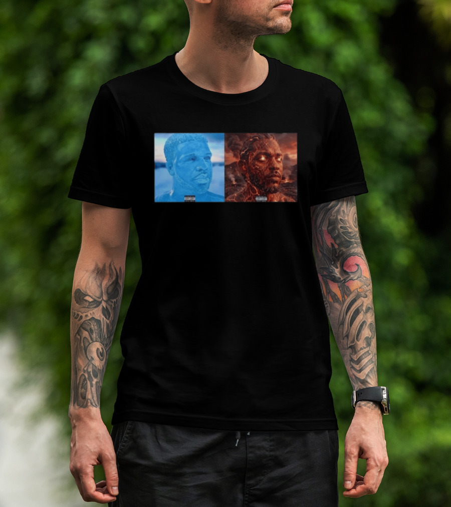 Drake Iceman Kendrick Lamar Fireman Album Cover Mashup T-Shirt
