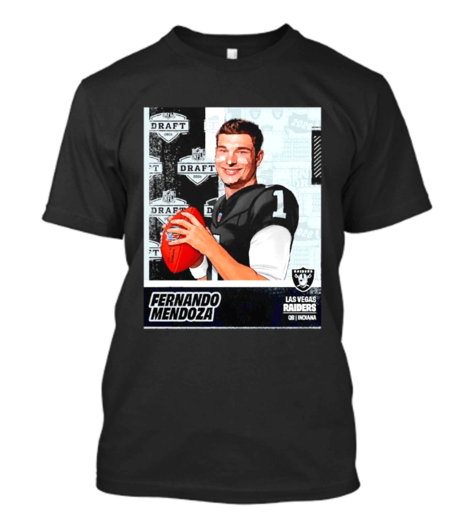 Fernando Mendoza Las Vegas Raiders 2026 Draft QB Indiana NFL T-Shirt